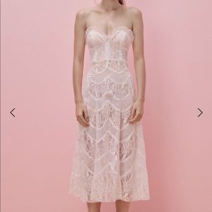 NWOT For Love and Lemons White Lace Midi